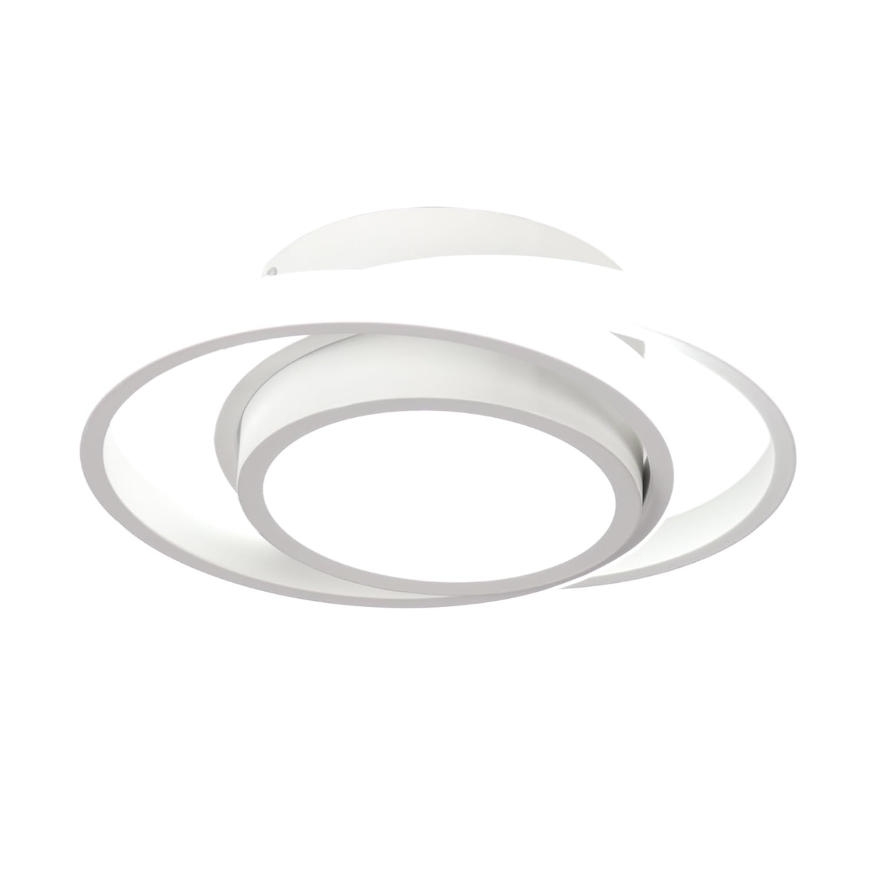 Orbis – Plafonnier LED Double Anneau Moderne Blanc Salon