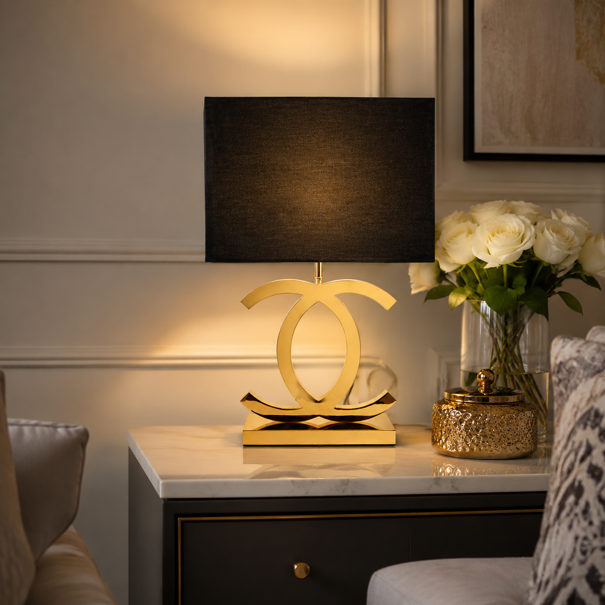 Lampe de table | Acier inoxydable, Design rectiligne