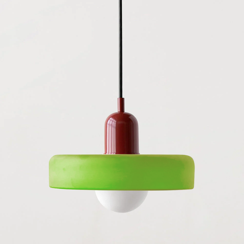 LuminoBau – Suspension Bauhaus en Verre Coloré, Design Moderne, Intérieur