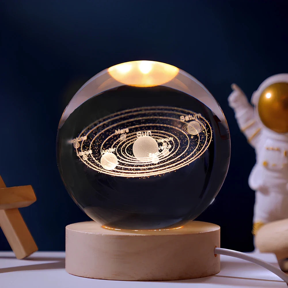 Boule Lumineuse Cristal – Lampe LED Colorée pour Chambre