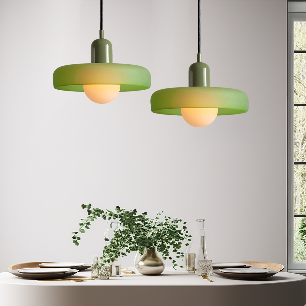 LuminoBau – Suspension Bauhaus en Verre Coloré, Design Moderne, Intérieur