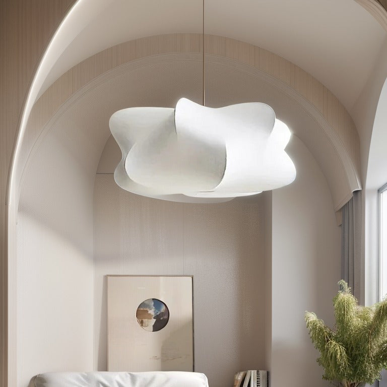 Suspension Japonaise en Soie LED Warm Blanc pour Salon