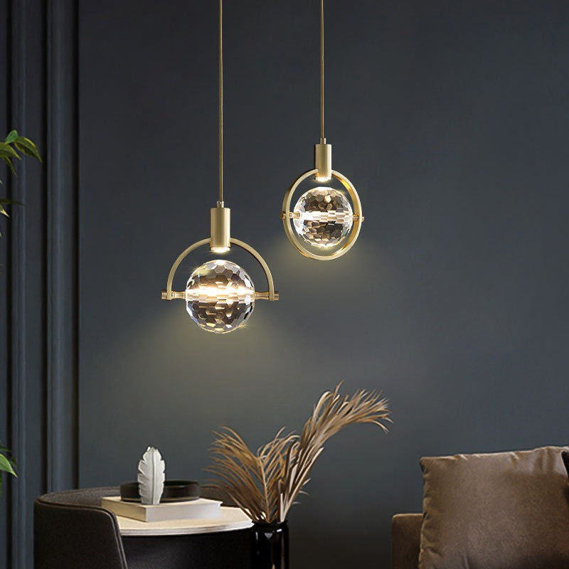 Celiora – Suspension LED Cristal Moderne Salon Blanc