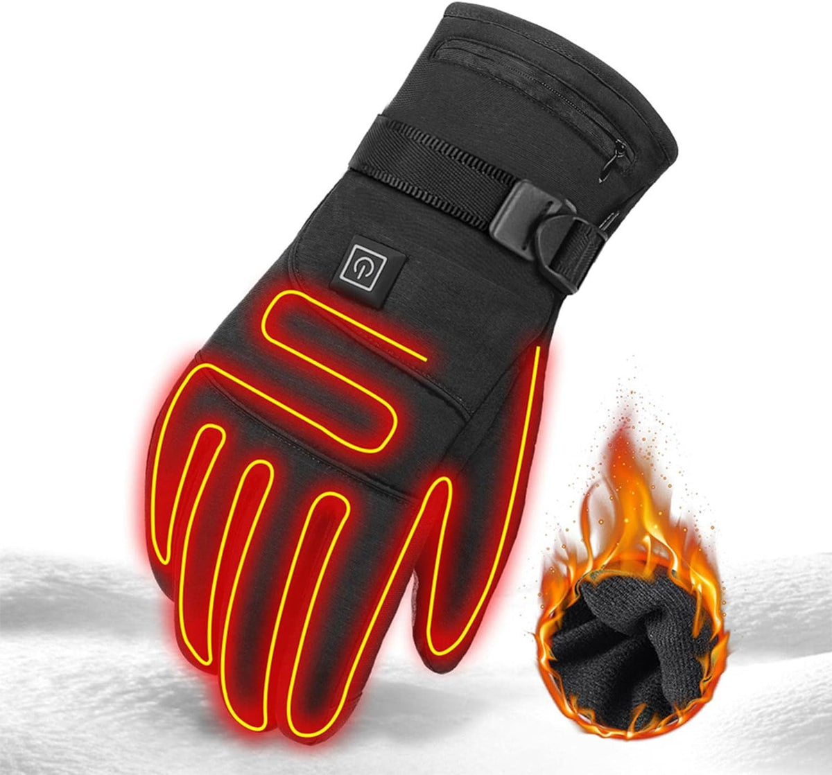 Gants chauffants imperméables avec 3 niveaux de chaleur