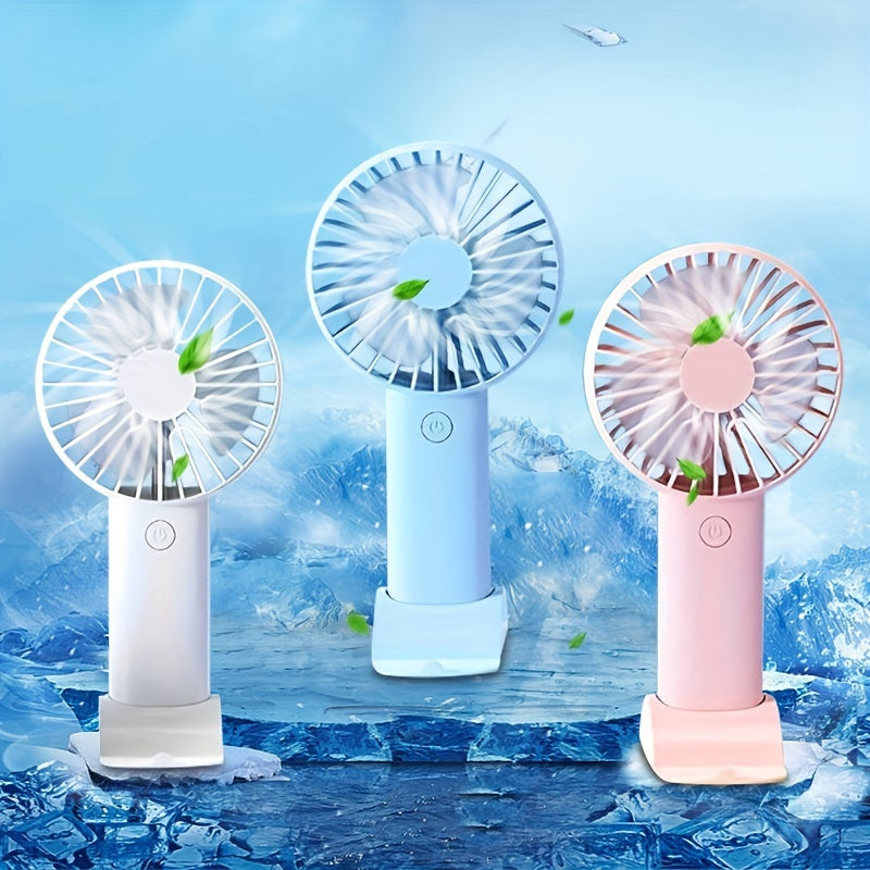 Mini Ventilateur de Bureau ABS Noir Ø10 cm – Recharge USB, Support Téléphone, Format Portable