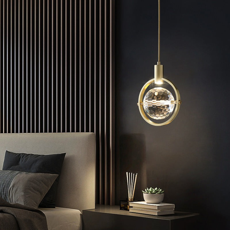 Celiora – Suspension LED Cristal Moderne Salon Blanc