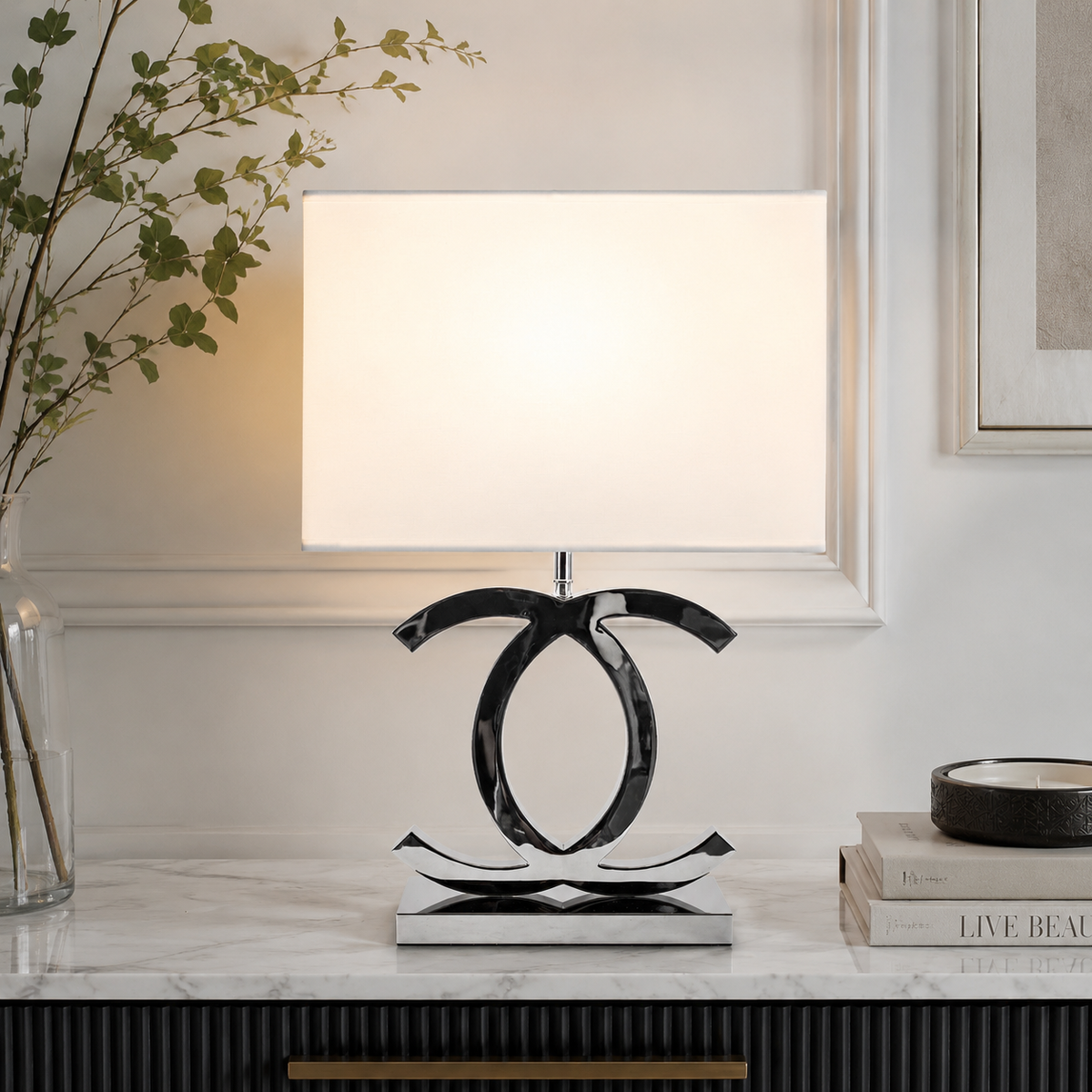 Lampe de table | Acier inoxydable, Design rectiligne