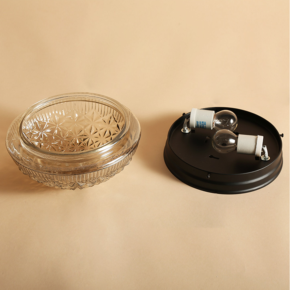 CrystalBreeze – Plafonnier en Verre Strié pour Chambre