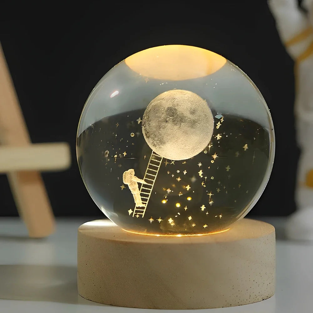 Boule Lumineuse Cristal – Lampe LED Colorée pour Chambre
