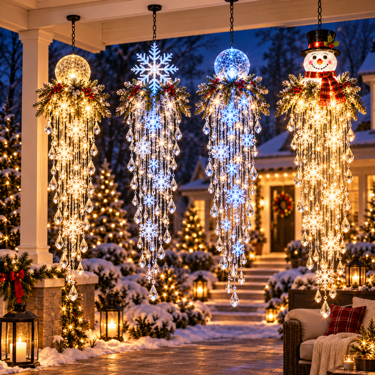 Décoration Lumineuse de Noël pour Rampe avec Cadeaux