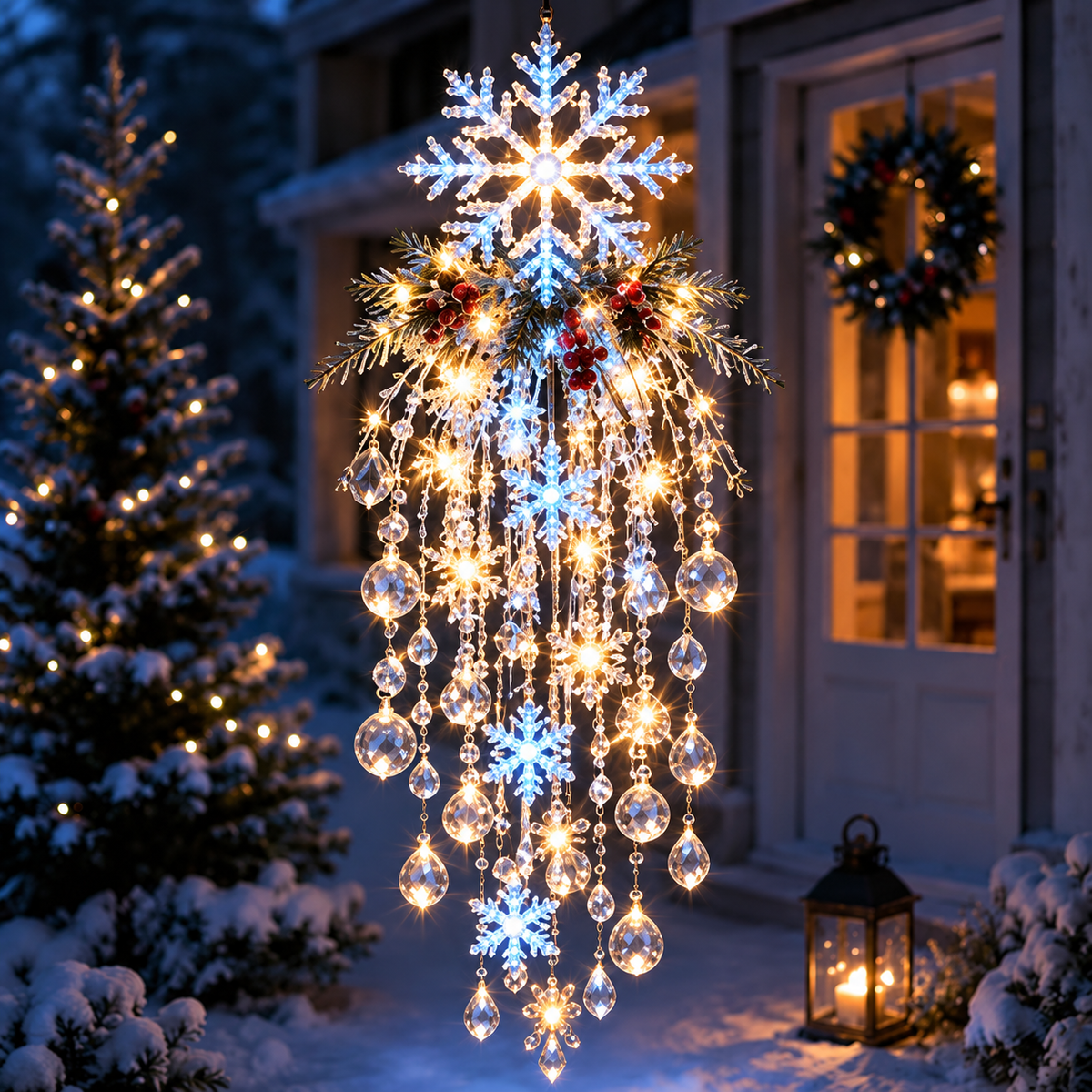 Décoration Lumineuse de Noël pour Rampe avec Cadeaux