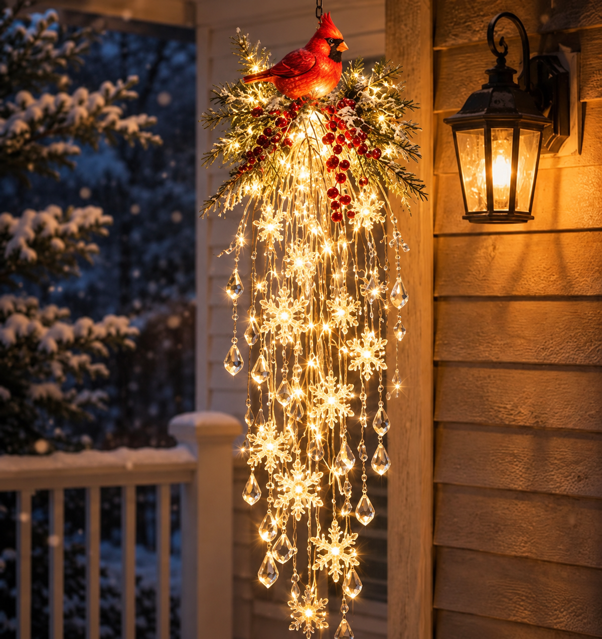 Décoration Lumineuse de Noël pour Rampe avec Cadeaux