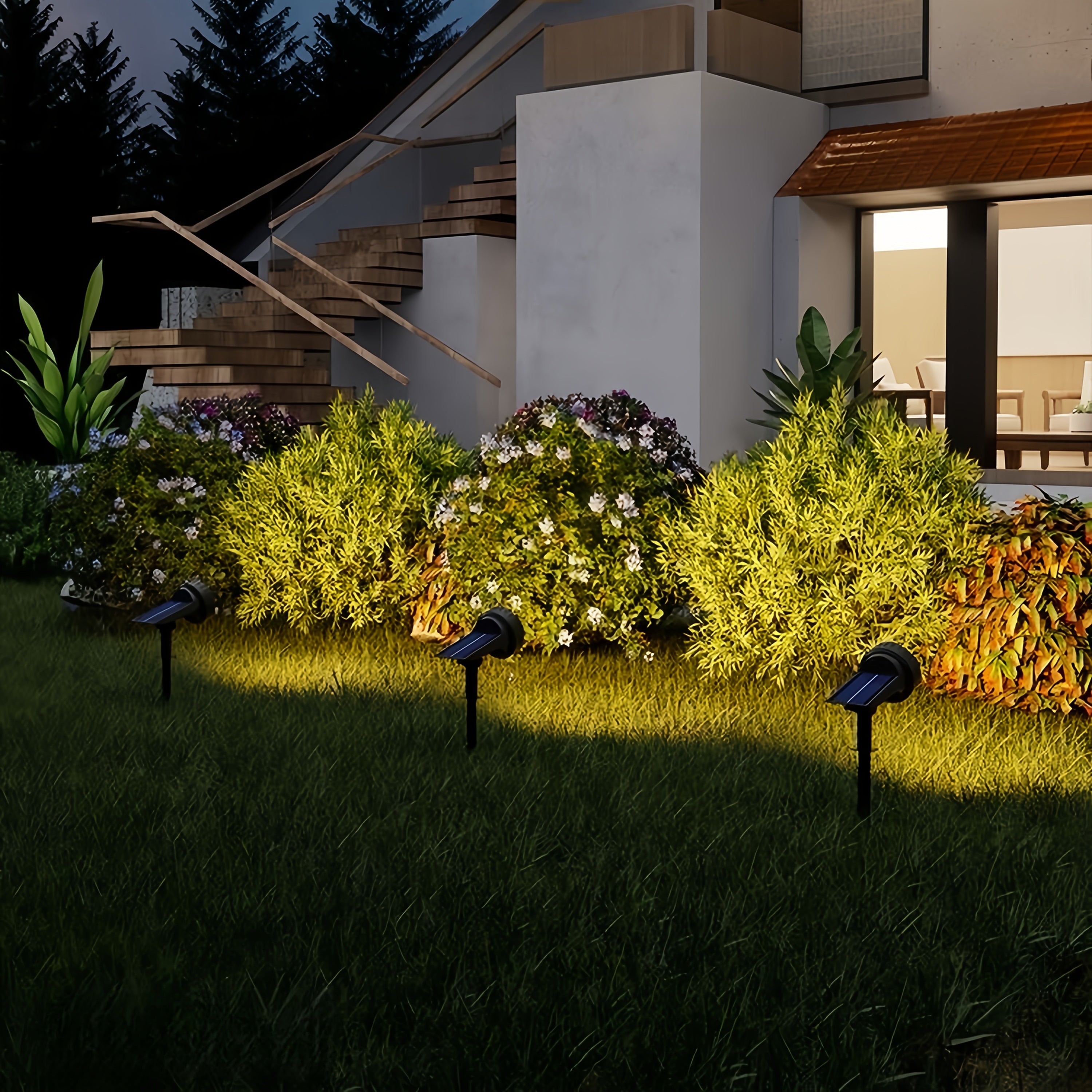 Projecteur Solaire Extérieur Plastique Noir Ø55 cm – 3 Modes, IP55, Éclairage Jardin