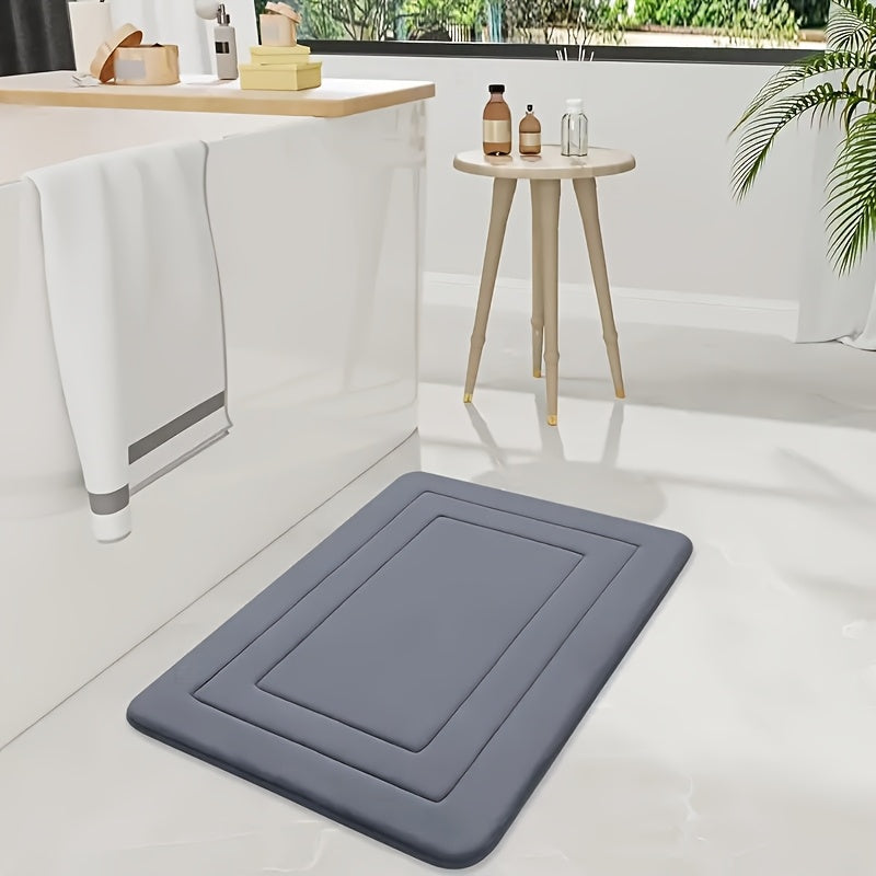 Tapis de Bain Vintage Polyester Gris 120 cm – Absorbant, Antidérapant, Lavable