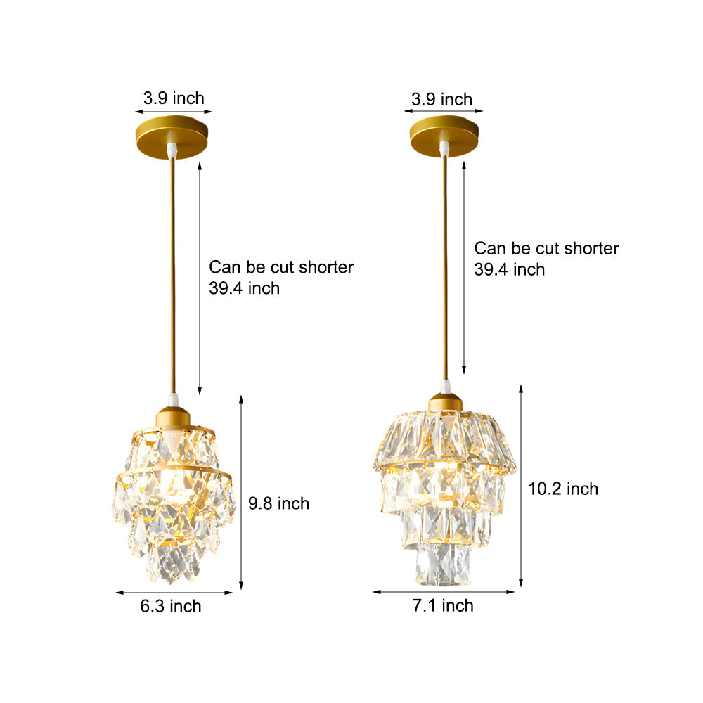 Aurélia – Mini Lustre Cristal Moderne Or et Noir Salon
