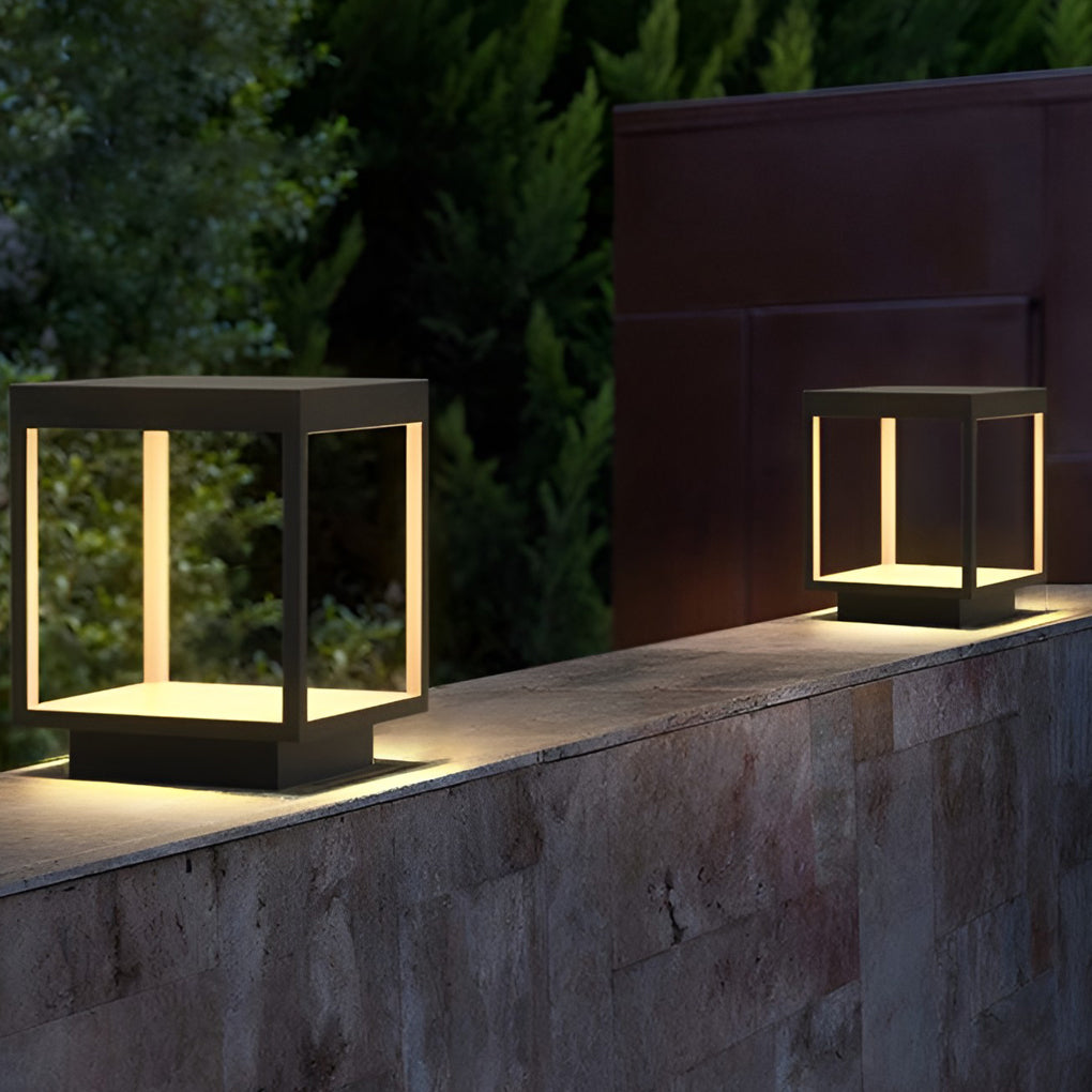 Lampe extérieure LED blanc chaud extérieur IP65 aluminium pilier carré moderne jardin terrasse façade