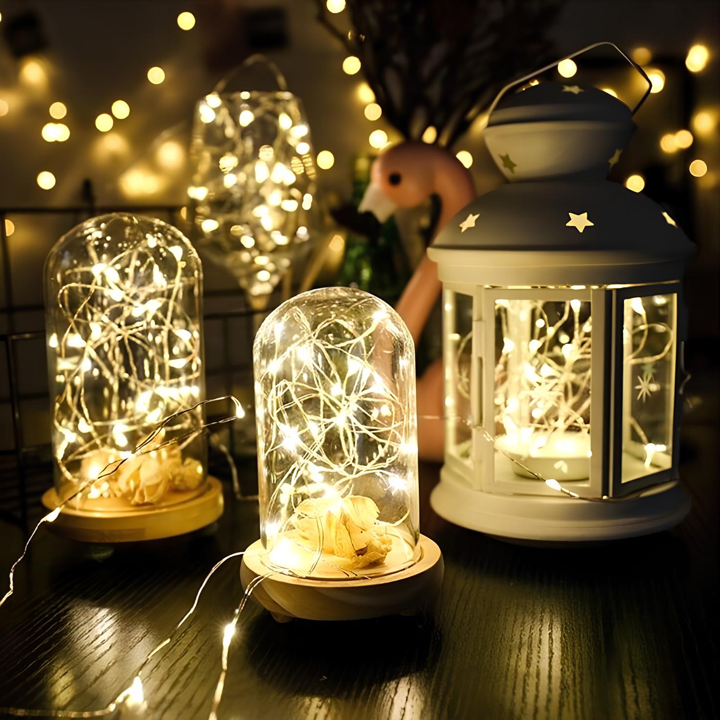Guirlande lumineuse solaire LED blanc chaud extérieur jardin IP65 étanche design moderne