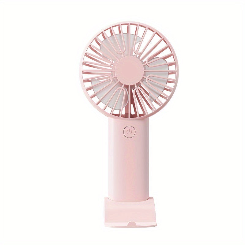 Mini Ventilateur de Bureau ABS Noir Ø10 cm – Recharge USB, Support Téléphone, Format Portable