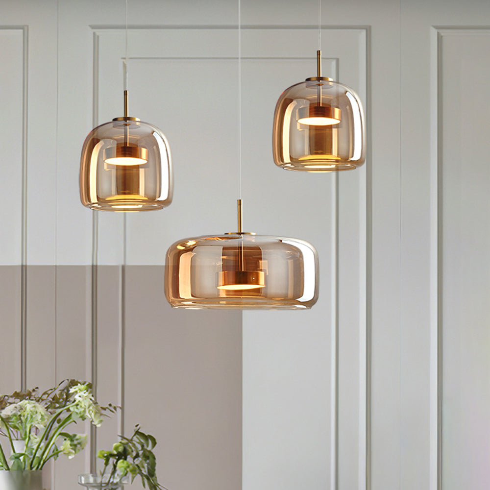 Orvian – Suspension LED Vintage Finition Dorée Salon