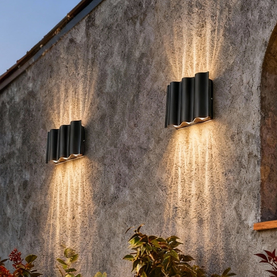 Applique Murale Extérieur | Aluminium Ondulé, Éclairage LED Haut-Bas 5