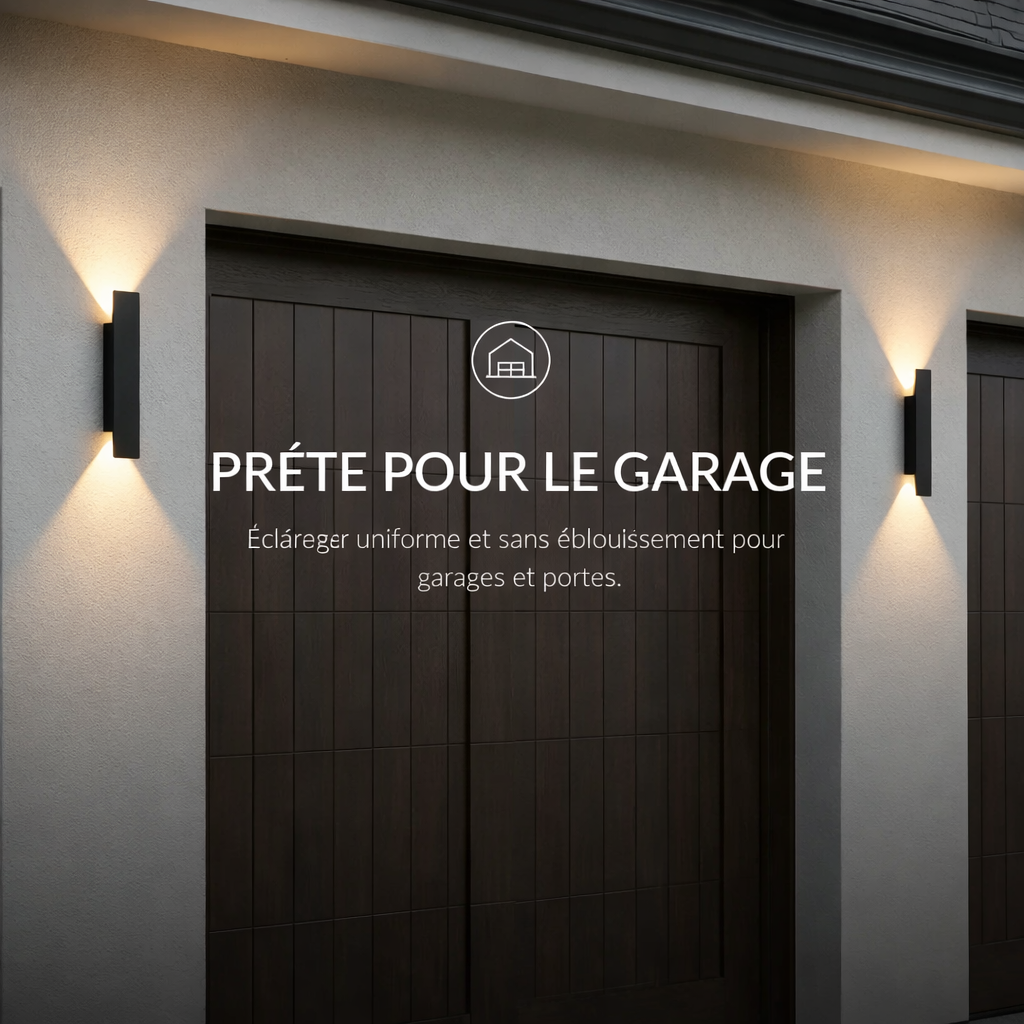 Applique murale LED aluminium étanche IP65 éclairage up down design moderne façade terrasse entrée