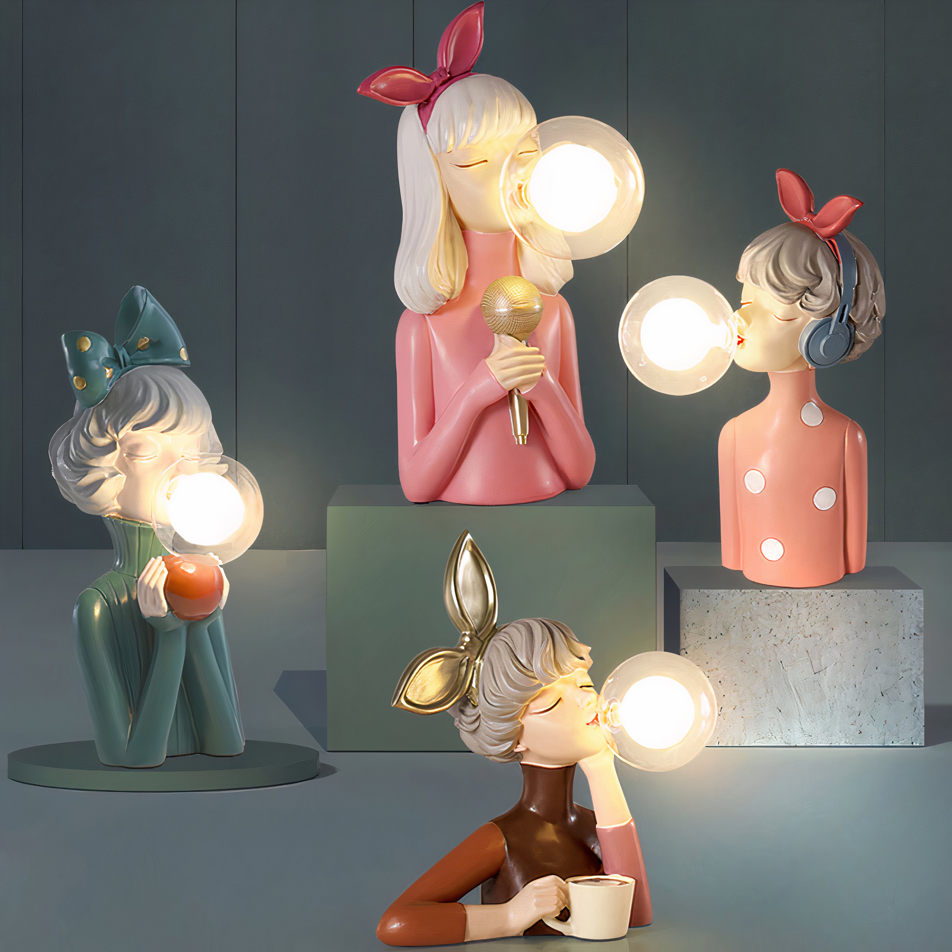 Lampe de Table Artisanale Blanche au Style Moderne pour Salon