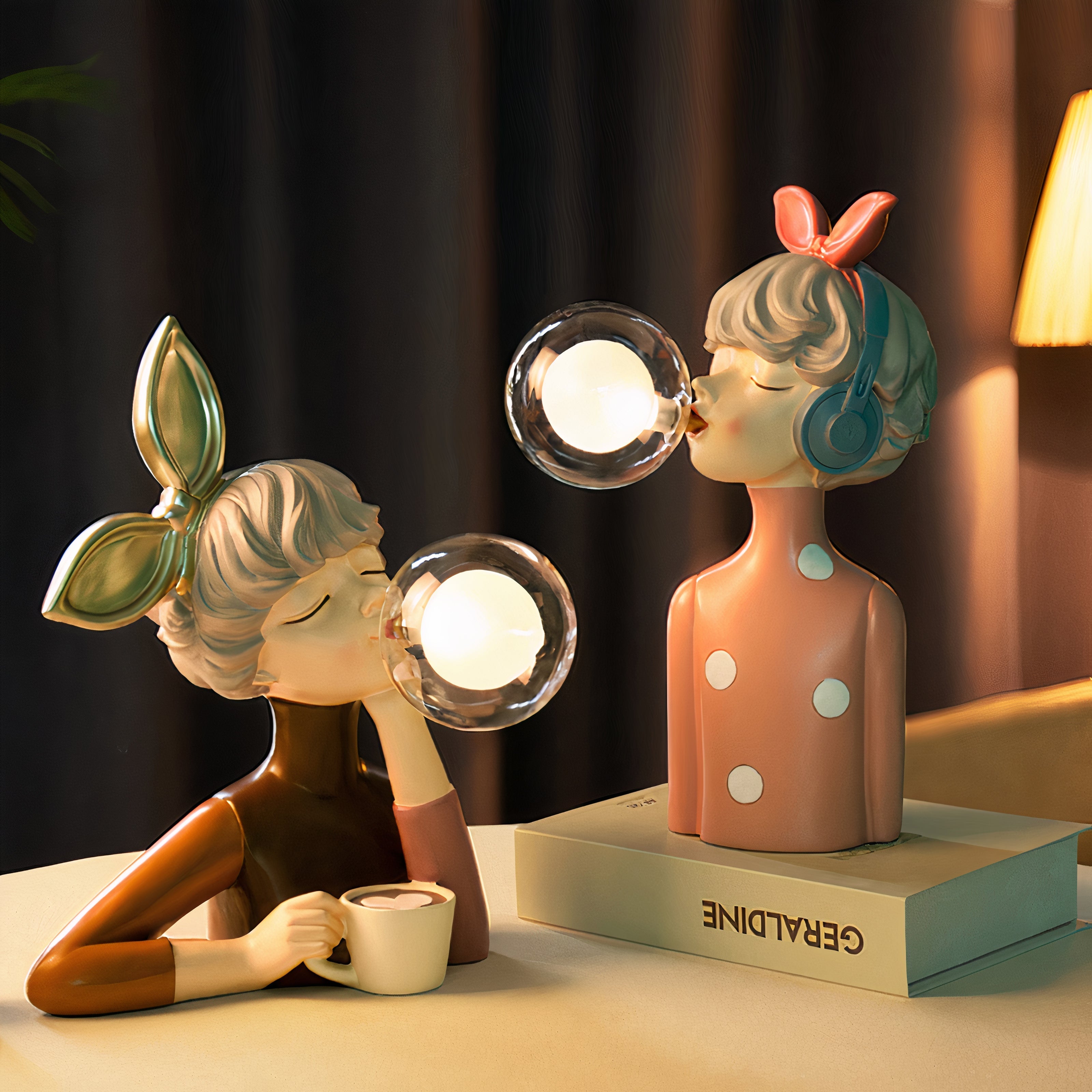 Lampe de Table Artisanale Blanche au Style Moderne pour Salon