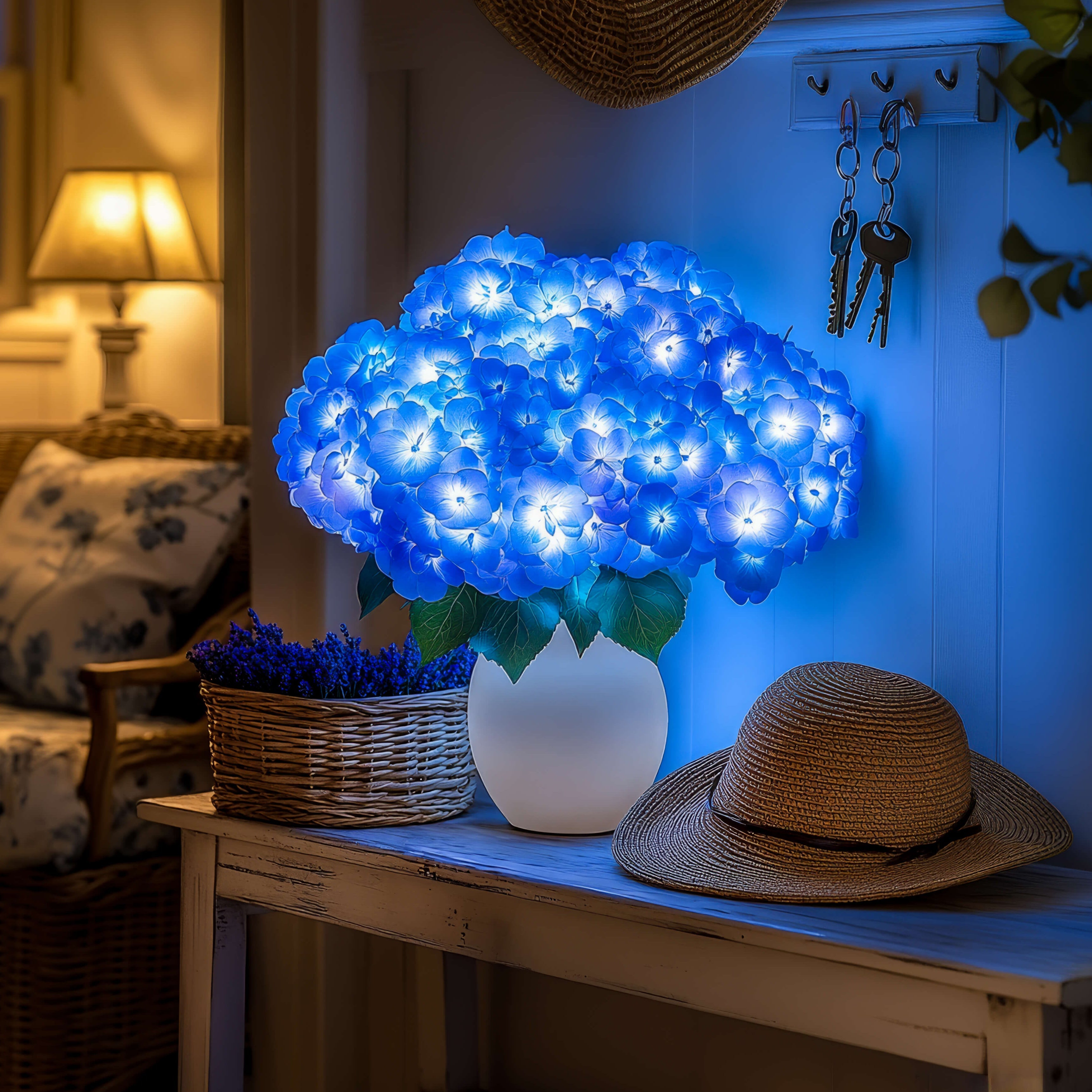 Lampe à fleurs LED Azure Bloom avec changement de couleur – pour l'intérieur