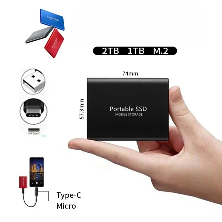 Disque SSD Portable de Stockage Externe Haute Vitesse USB-C 1050 Mo/s
