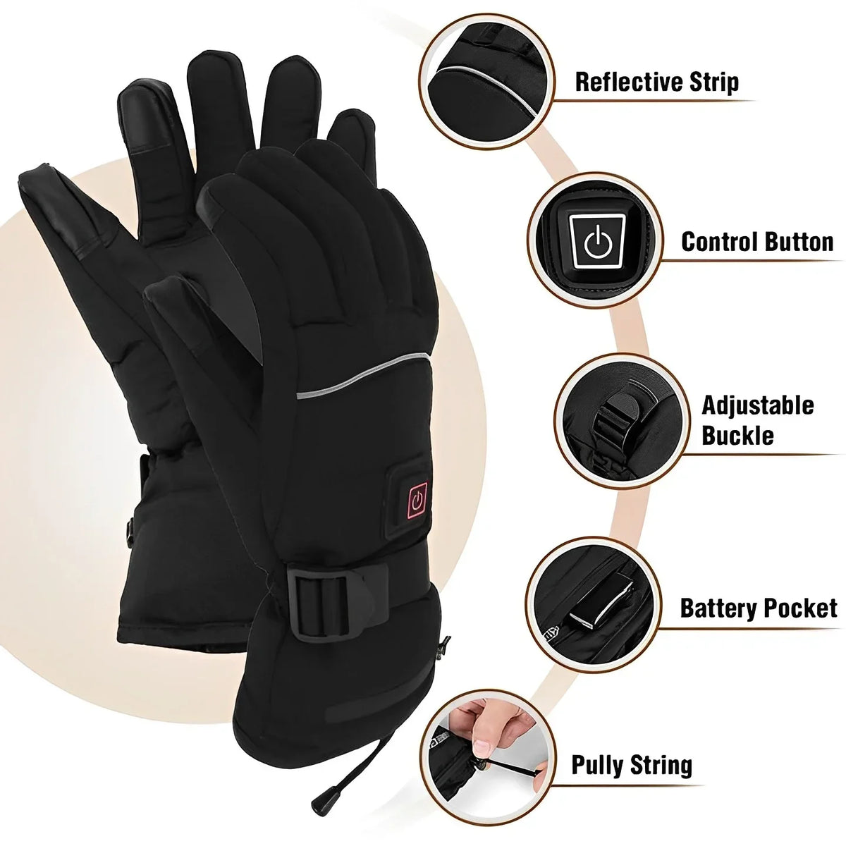 WarmTech | Gants chauffants USB, adaptés à des températures aussi basses que -25°C