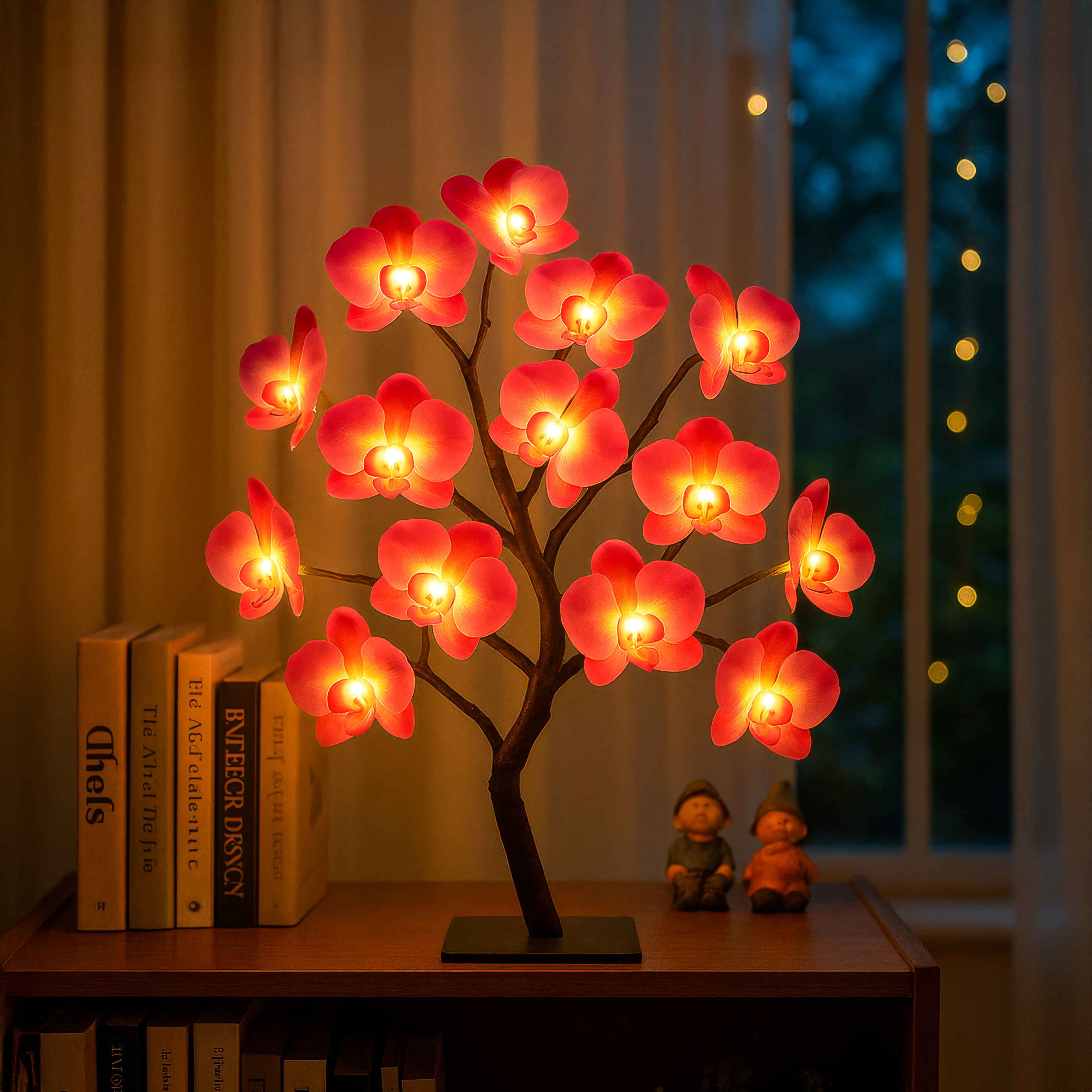 FloraGlow Flame – Lampe décorative LED blanche chaude pour le salon