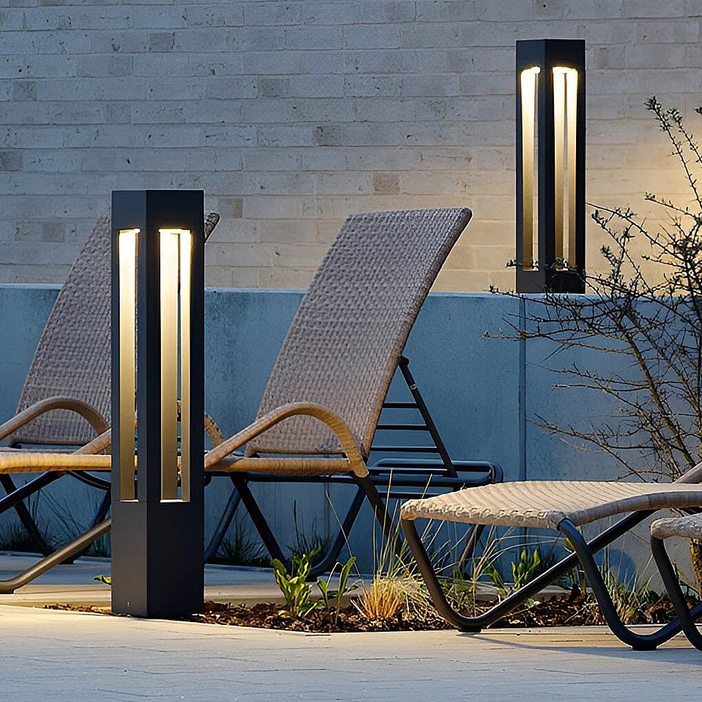 Borne lumineuse extérieure LED IP54 en aluminium, lumière blanche chaude pour jardin et terrasse 0