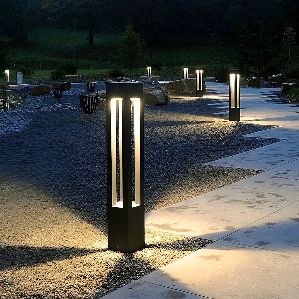 Borne lumineuse extérieure LED IP54 en aluminium, lumière blanche chaude pour jardin et terrasse 1