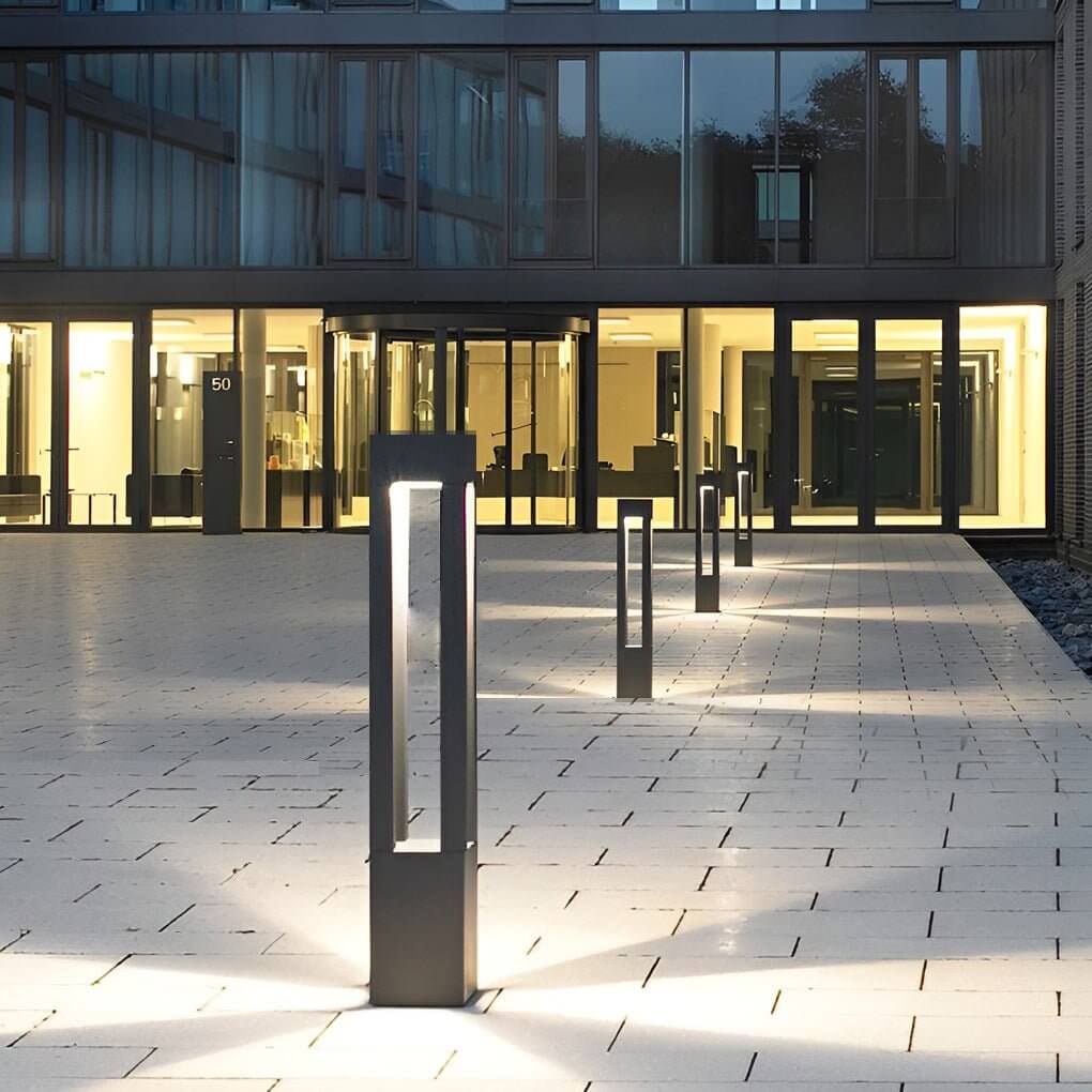 Borne lumineuse extérieure LED IP54 en aluminium, lumière blanche chaude pour jardin et terrasse 3