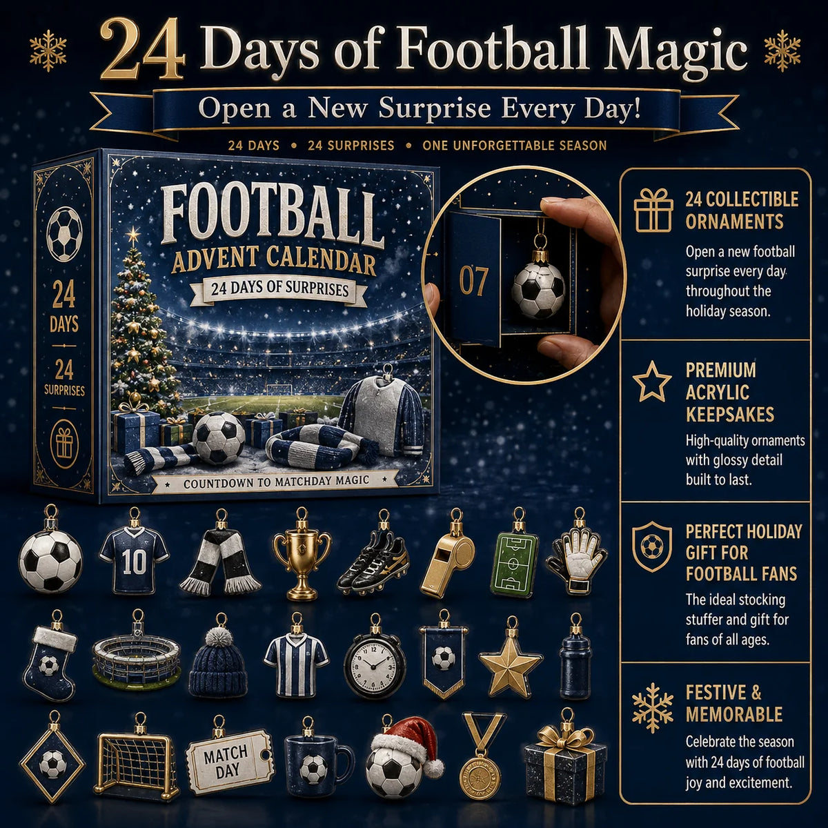 Calendrier de l'Avent Football 'Come On You Spurs!' – Compte à Rebours Festif pour Fans de Football 1