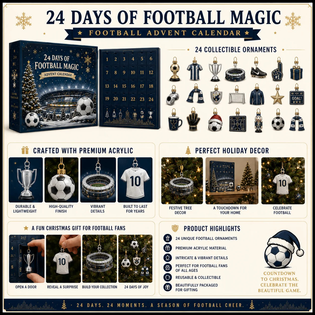 Calendrier de l'Avent Football 'Come On You Spurs!' – Compte à Rebours Festif pour Fans de Football 5