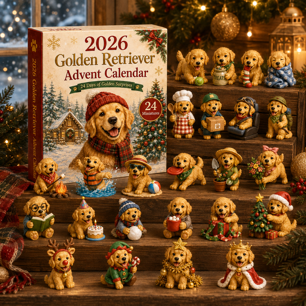 Calendrier de l'Avent Golden Retriever 2026 – 24 Surprises Canines Festives pour Chiens 5