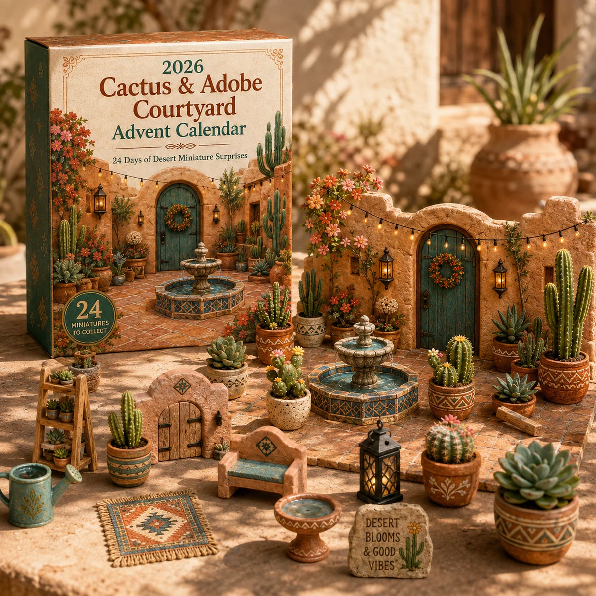Calendrier de l'Avent Original 2026 Desert Courtyard – 24 Miniatures Inspirées du Sud-Ouest 1