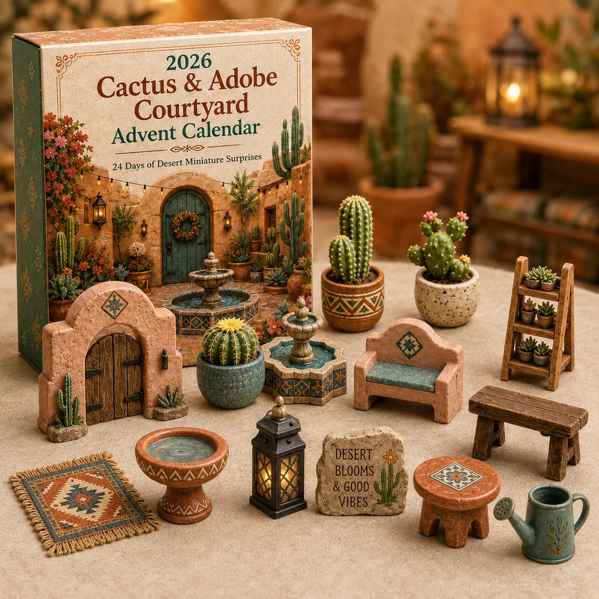 Calendrier de l'Avent Original 2026 Desert Courtyard – 24 Miniatures Inspirées du Sud-Ouest 3
