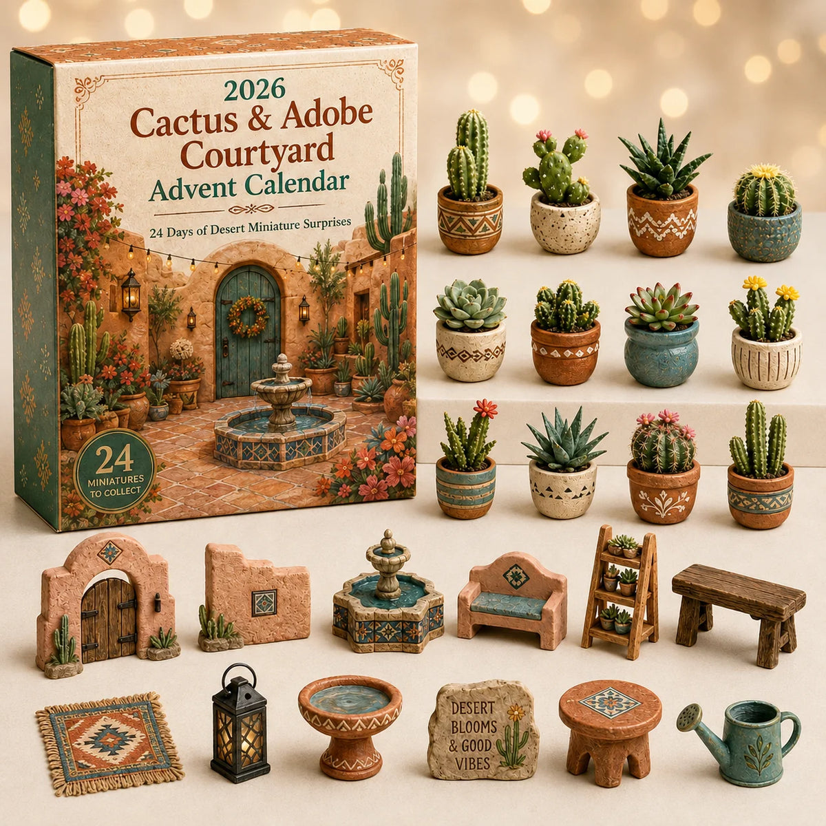 Calendrier de l'Avent Original 2026 Desert Courtyard – 24 Miniatures Inspirées du Sud-Ouest 4