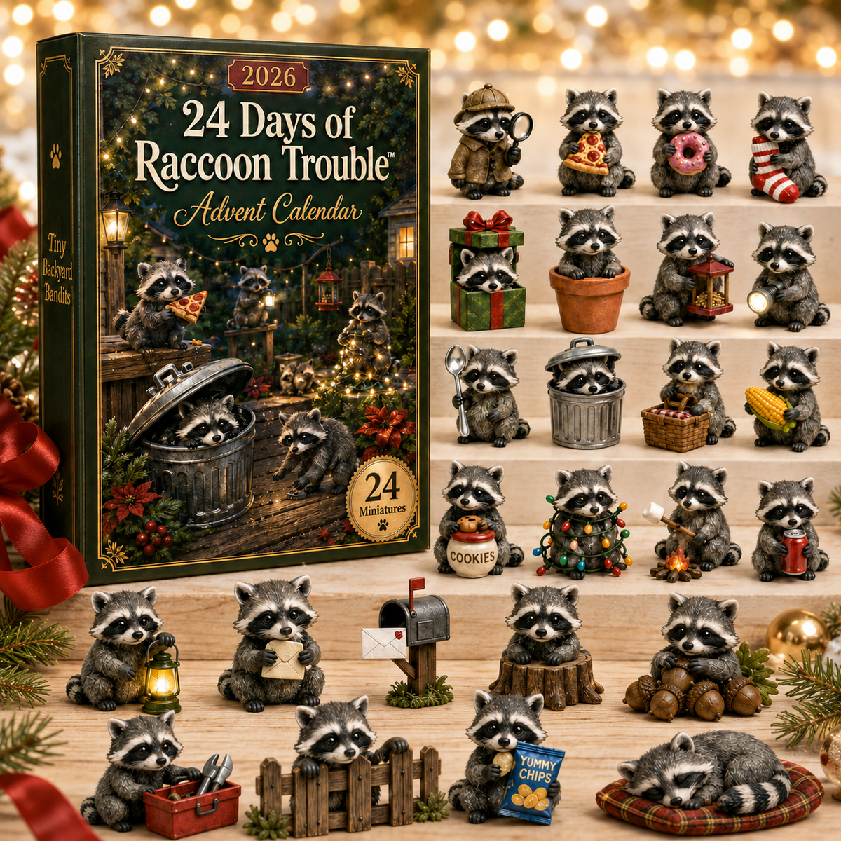 Calendrier de l'Avent Original 2026 Raccoon Trouble – 24 Jours de Surprises Espiègles 2
