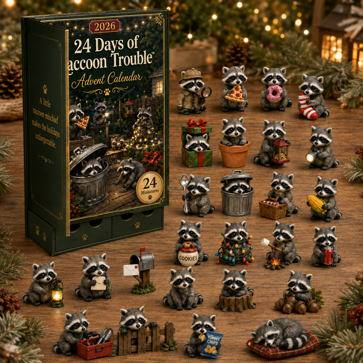 Calendrier de l'Avent Original 2026 Raccoon Trouble – 24 Jours de Surprises Espiègles 3