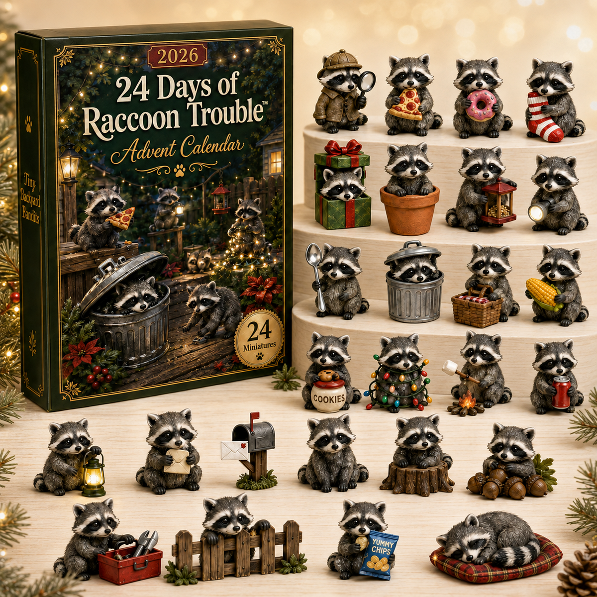 Calendrier de l'Avent Original 2026 Raccoon Trouble – 24 Jours de Surprises Espiègles 4