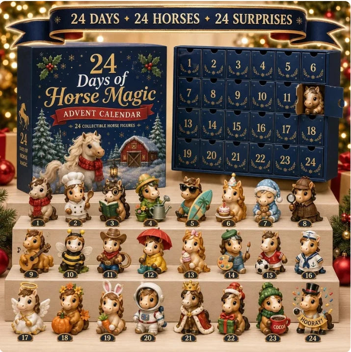 Calendrier de l'Avent Original 24 Jours de Magie Équestre - Surprises Festives pour Passionnés de Chevaux 1