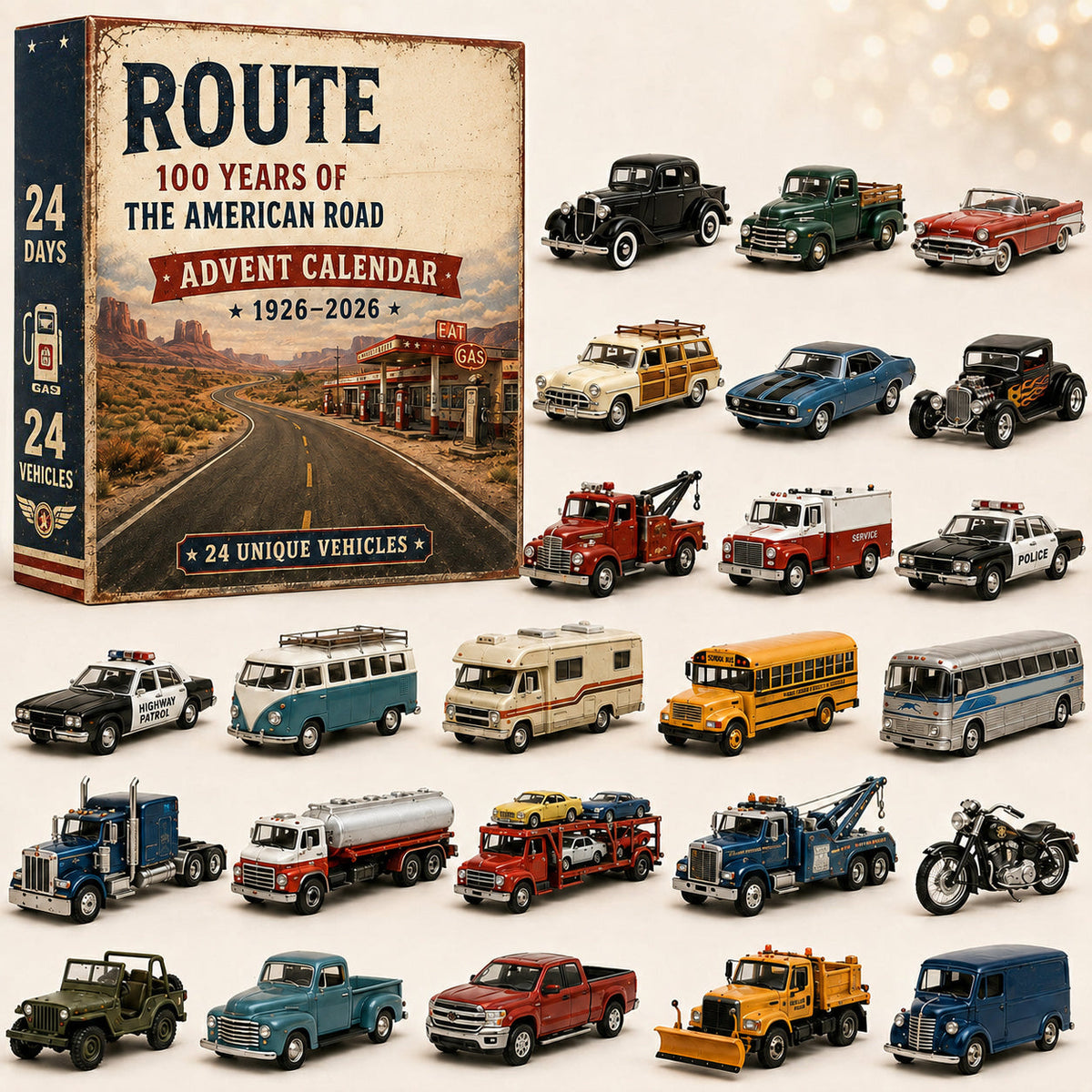 Calendrier de l'Avent Original Route 66 Édition Collector – 24 Jours de Légendes Américaines 0