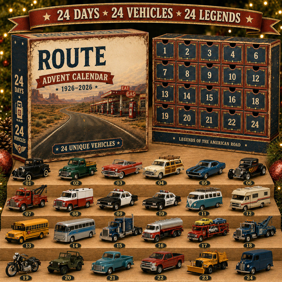 Calendrier de l'Avent Original Route 66 Édition Collector – 24 Jours de Légendes Américaines 1