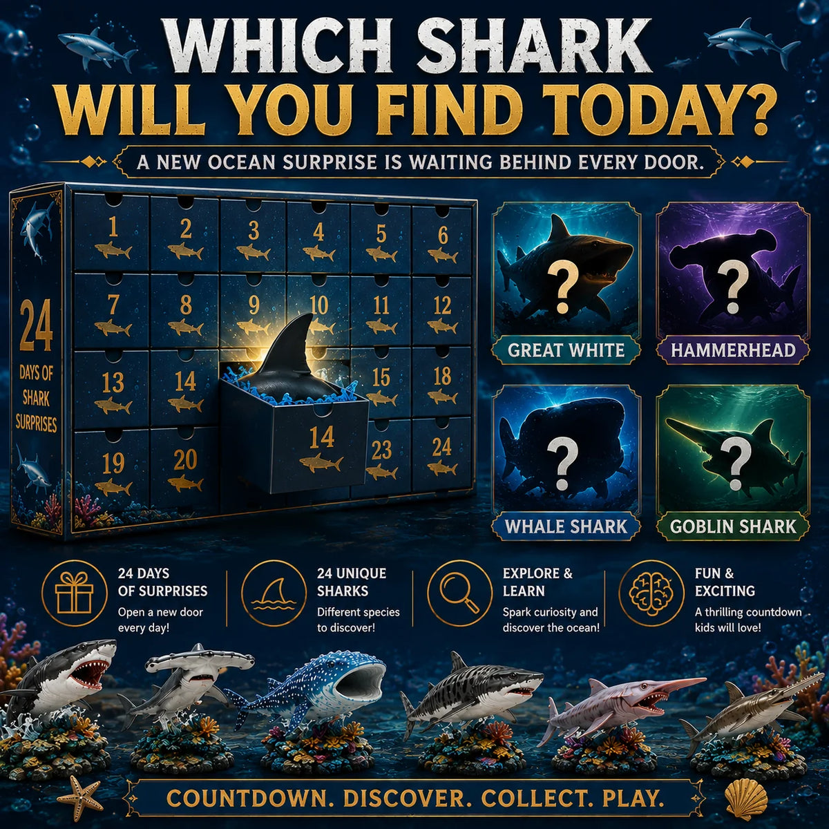 Calendrier de l'Avent Original Shark World 2026 – 24 Jours d'Aventures Sous-Marines 5