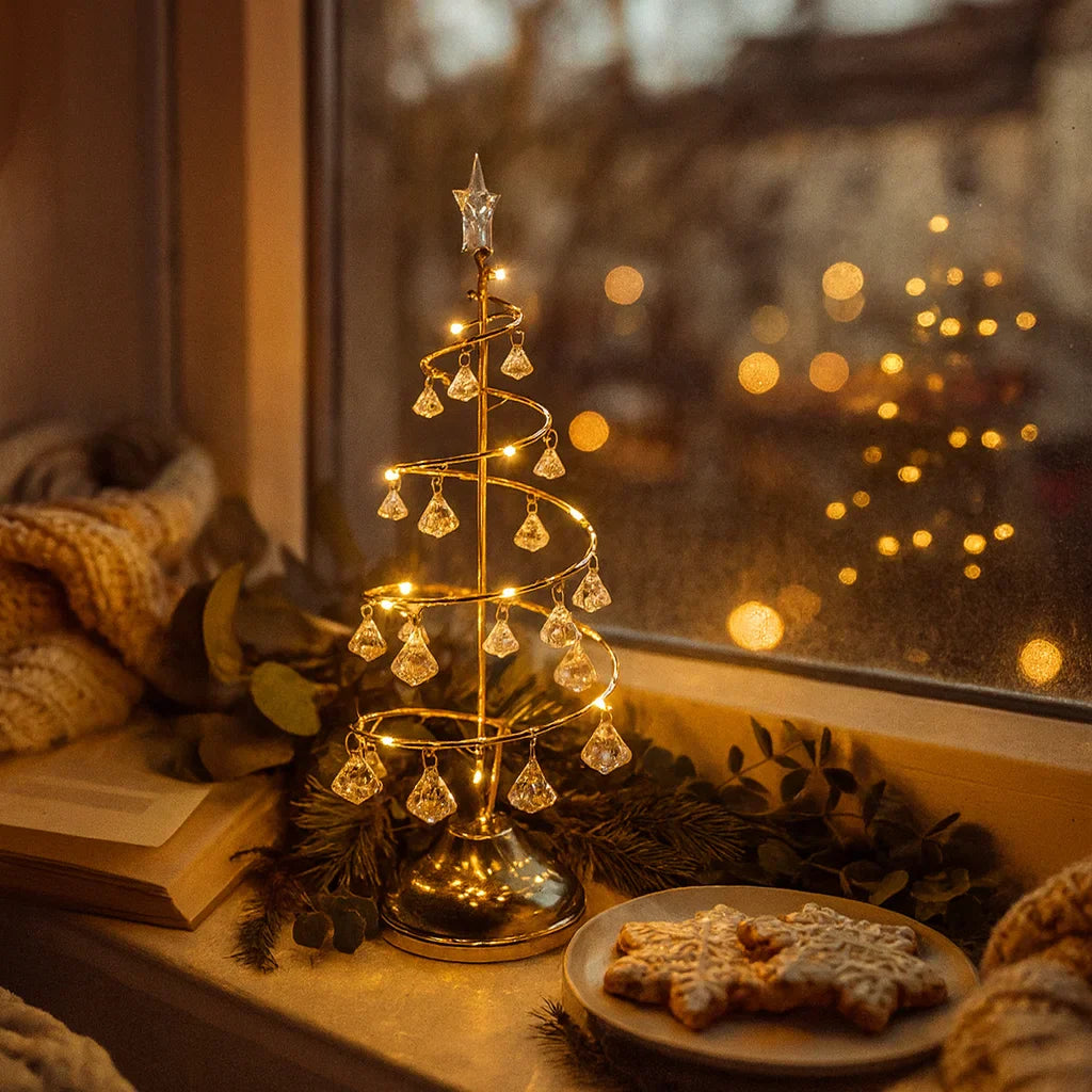 FestiGlow Arbre – Arbre de Noël LED lumière d'ambiance, Vert, Salon