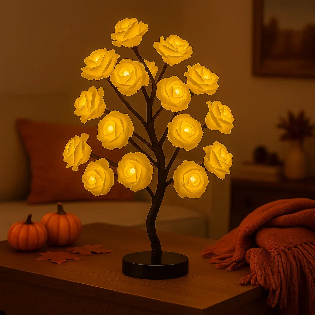 Arbre à fleurs LED Rosea avec facteur charme en rose pour intérieurs