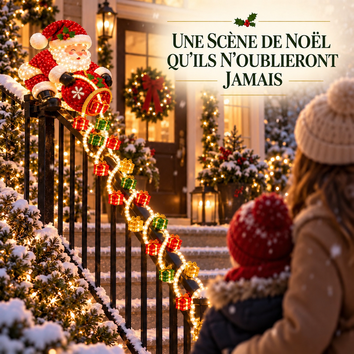 Lumière de Rampe en Cascade de Cadeaux Magiques de Noël